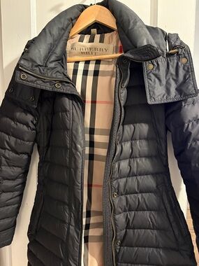 Burberry Black Long Quilted Puffer Coat